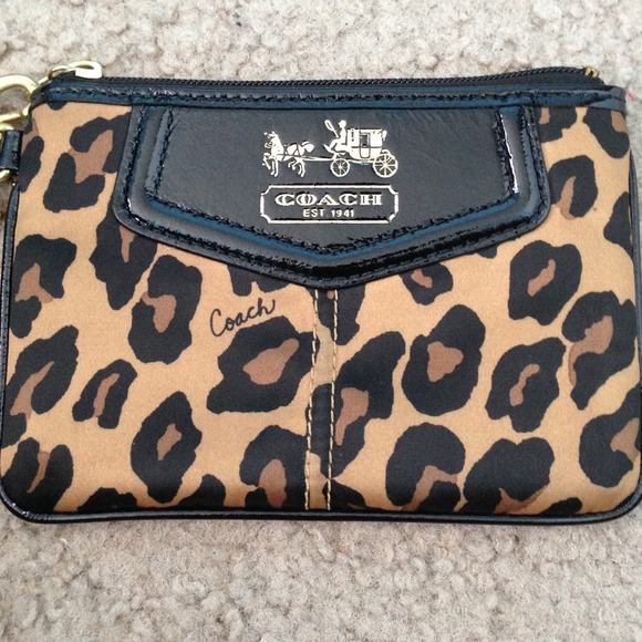 Leopard/Cheetah print Coach wristlet
