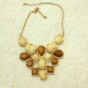 Bronze and Cream Bib/Statement necklace