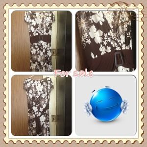 brown white and toffee flower color dress