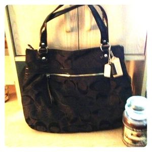 Authentic black coach large tote. Used only once.