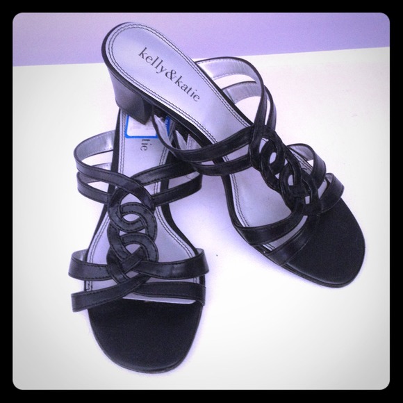 Black Leather Sandals by Kelly & Kate