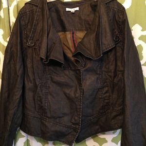 CAbi waxed linen bomber BIG Reduction