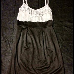 Gray and black dress