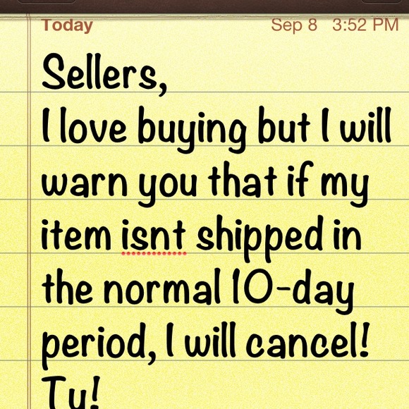 Sellers pls abide by the agreement