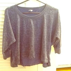 Splendid Crop top in blue leopard