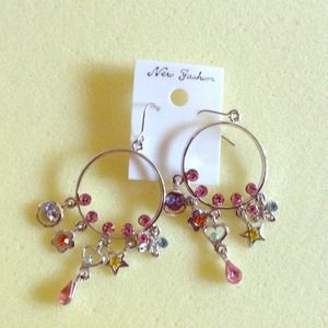 Earring with colorful crystals