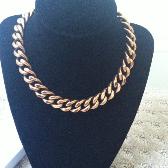Heavy copper vintage chain necklace and bracelet - Picture 2 of 4