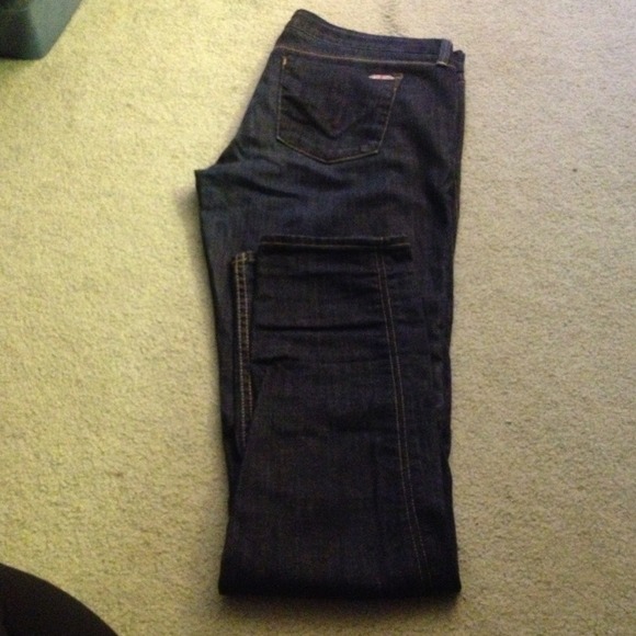 Hudson denim straight leg, dark wash