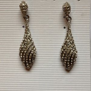 Teardrop Shaped Rhinestone Earrings.