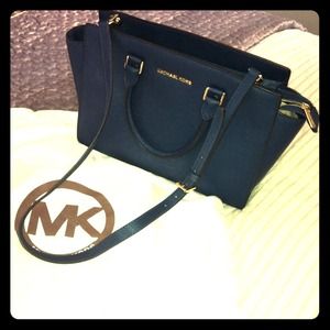 Michael Kors Navy Selma Satchel Bag