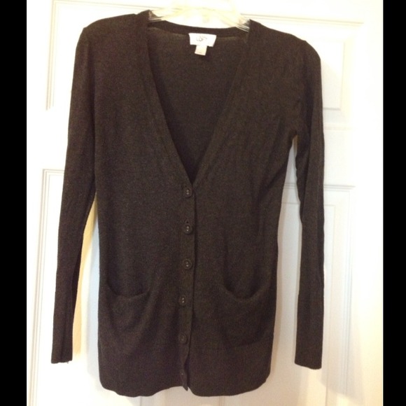 Ann Taylor Loft Grey Dark Grey Cardigan XS