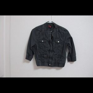 Gray Cropped Utility Jacket