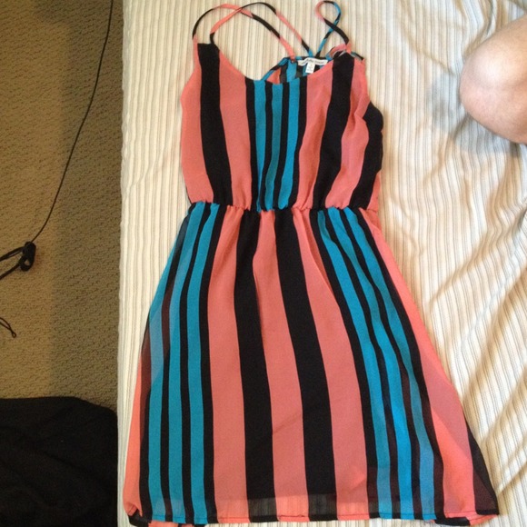 Colorful striped spaghetti strap dress - Picture 1 of 1