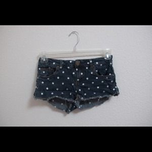 Polka Denim Shorts