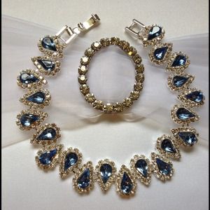 ~SOLD~ Brand New Blue Rhinestone Bracelet!