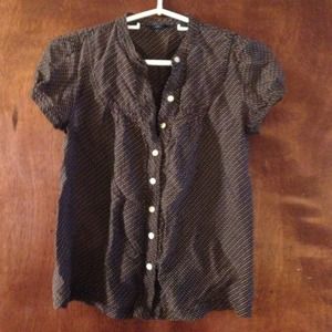 Brown blouse with multi colored dots