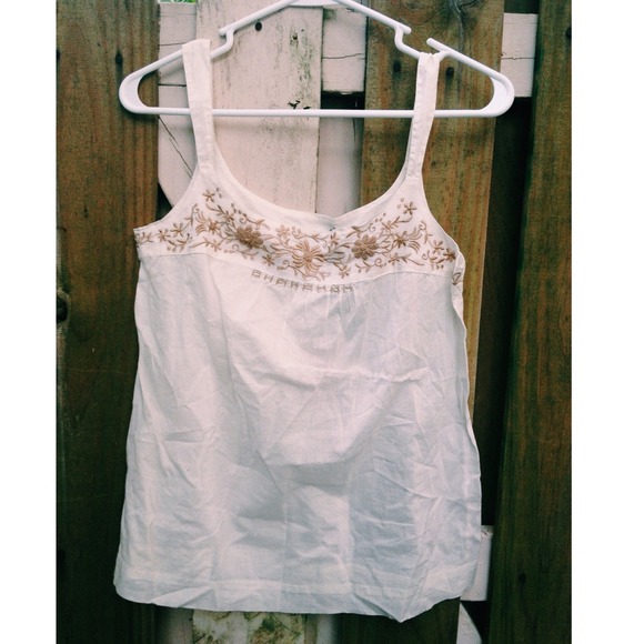 Lucky Brand 🍀 White Embroidered Tank Top NWT