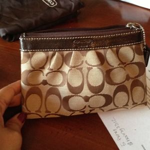 Coach signature wristlet