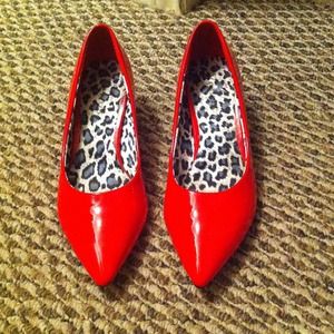 Red Kitten Heels