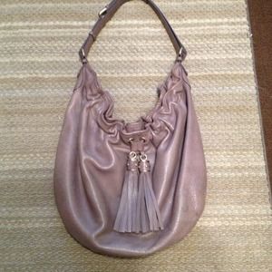 Ann Taylor Loft all leather greyish lilac color