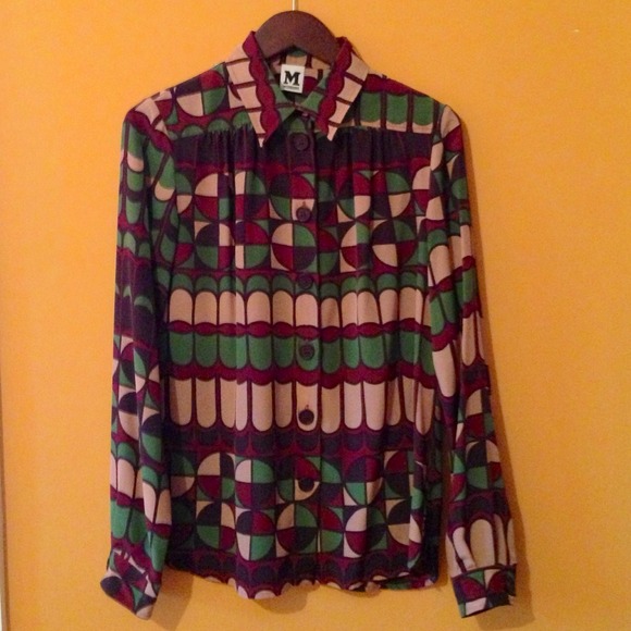 ~SOLD~ Missoni patterned silk collared top - Picture 2 of 3