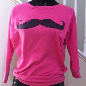 Pink mustache sweat shirt