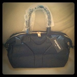 YSL EASY Black croc bag