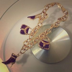 14k Yellow Gold Charm Leopard Fashion Bracelet