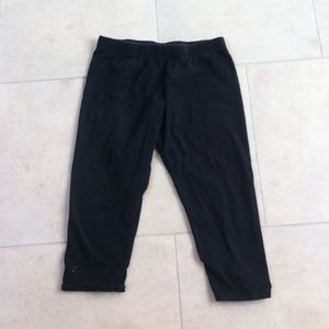 Blue tang top with black leggings