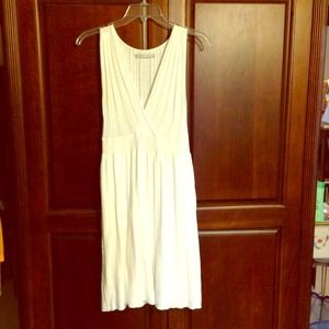 White sleeveless knit dress