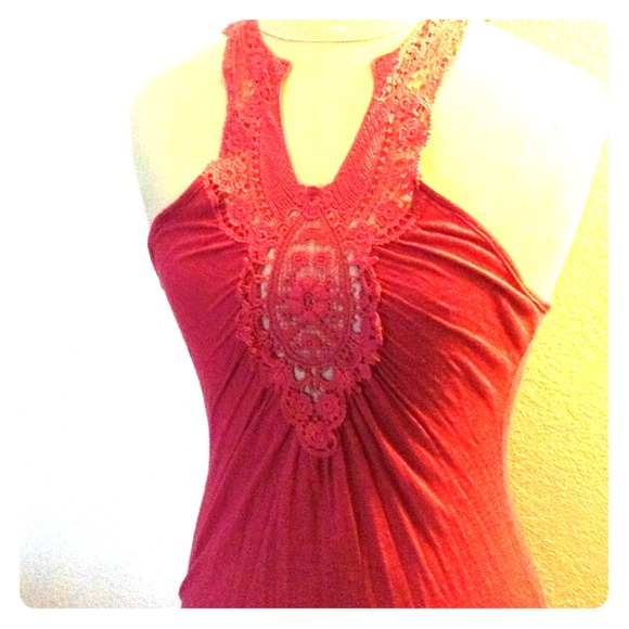 dark pink lace tank!