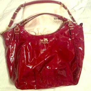 Coach Madison Patent Crimson Handbag 15991