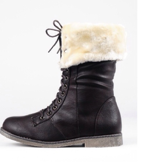 🎀REDUCED🎀Chocolate Brown Combat Boots - Picture 4 of 4