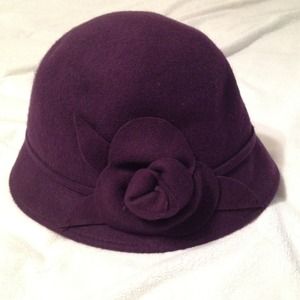 Purple wool bucket hat