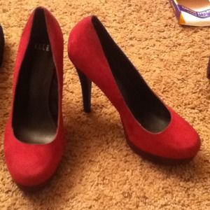 Pink and purple and blue heels