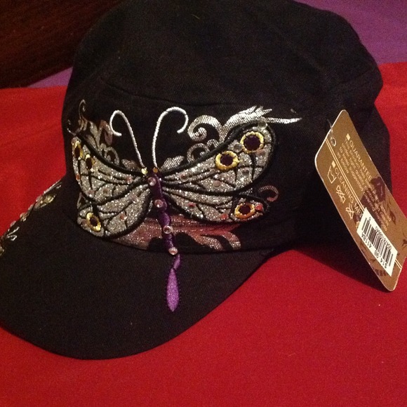 Black butterfly hat **new**