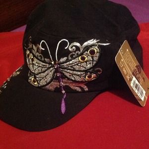 Black butterfly hat **new**