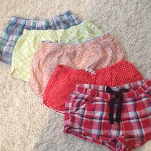 Pairs of aerie pajama shorts!