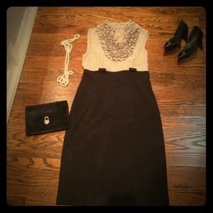Saks fifth avenue grey and black dress