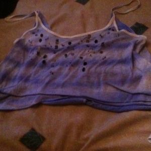Purple sequin crop top