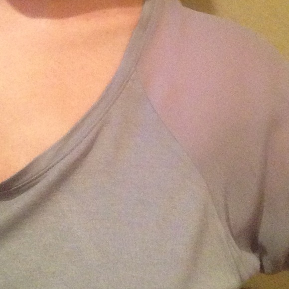 Express grey sheer arm top