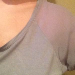 Express grey sheer arm top