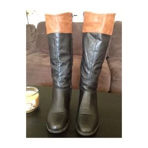 Black and Tan Leather Boots