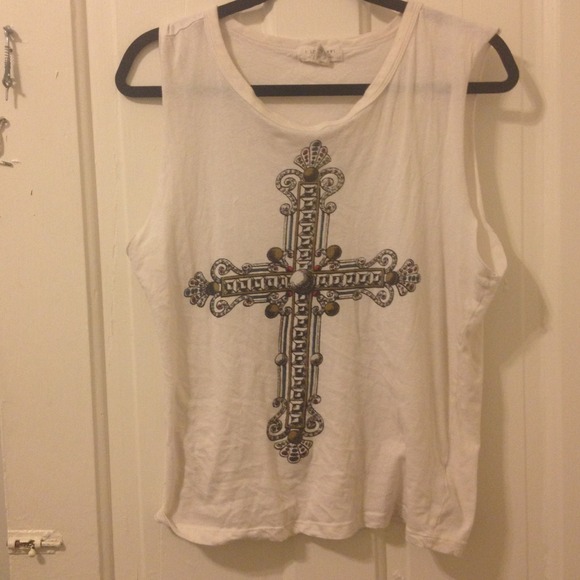 Cross design muscle tee