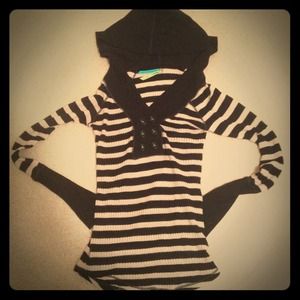 Free people striped long sleeve with hood