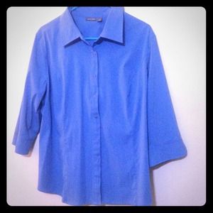 Blue button down top by Lane Bryant