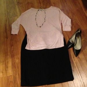 Black polka dot pencil skirt