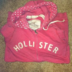 Hollister pink zip up jacket