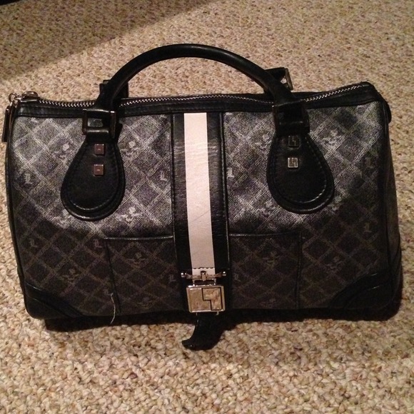 LAMB bag. Black, white and silver
