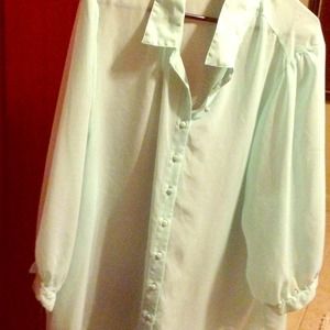Beautiful chiffon mint button up